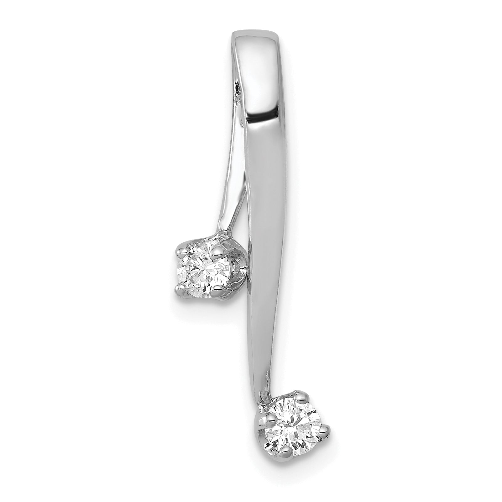 14k White Gold A 2 3.0mm Diamond Chain Slide