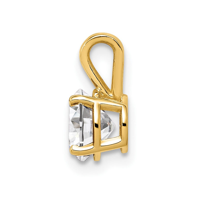 14k Yellow Gold 14k 6mm Cubic Zirconia pendant