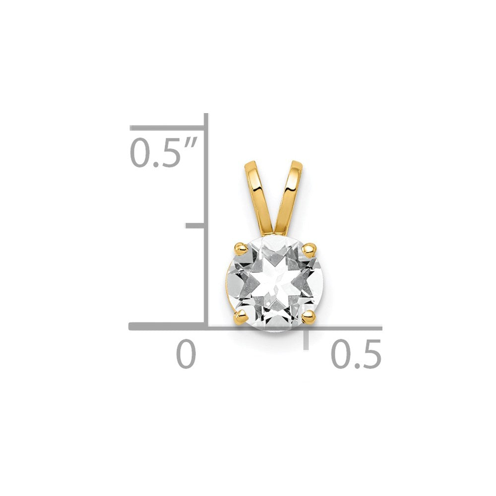 14k Yellow Gold 14k 6mm Cubic Zirconia pendant