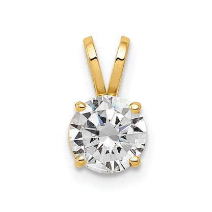 14k Yellow Gold 14k 6mm Cubic Zirconia pendant