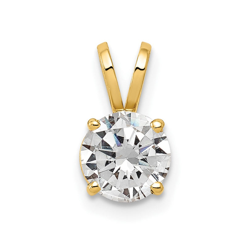 14k Yellow Gold 14k 6mm Cubic Zirconia pendant