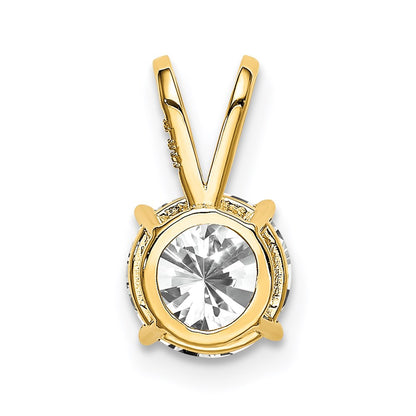 14k Yellow Gold 14k 7mm Cubic Zirconia pendant
