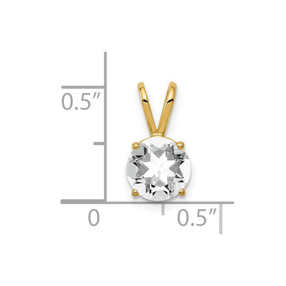 14k Yellow Gold 14k 7mm Cubic Zirconia pendant