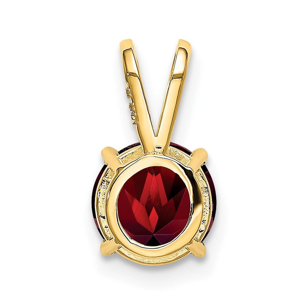 14K Yellow Gold 7mm Garnet Checker pendant