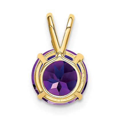 14K Yellow Gold 8mm Amethyst pendant