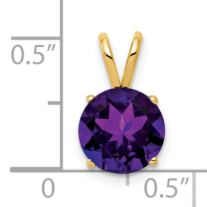 14K Yellow Gold 8mm Amethyst pendant