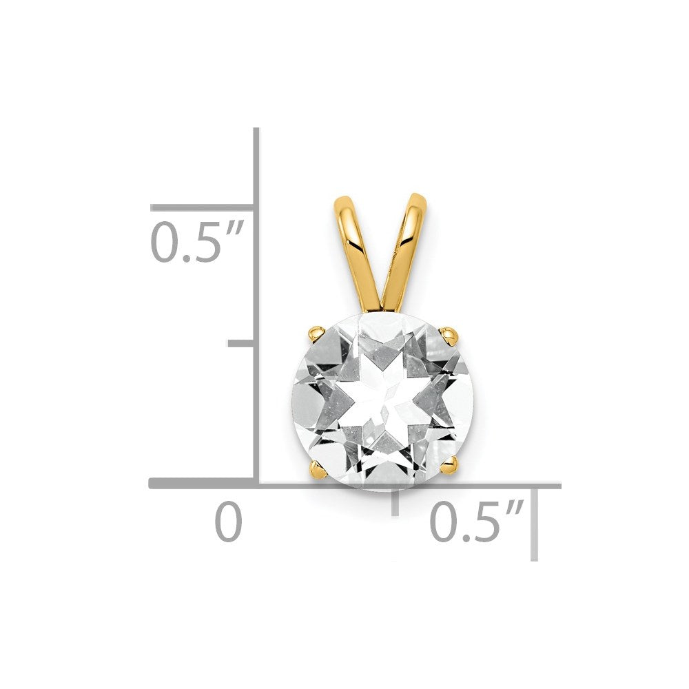 14k Yellow Gold 14k 8mm Cubic Zirconia pendant