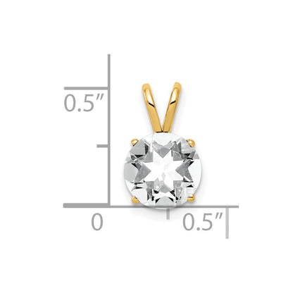 14k Yellow Gold 14k 8mm Cubic Zirconia pendant