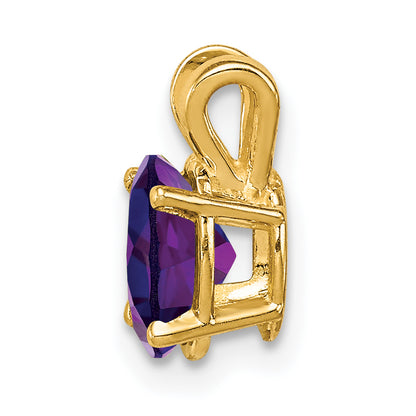 14K Yellow Gold 7x5mm Oval Amethyst pendant