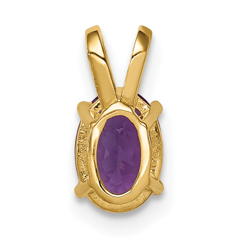 14K Yellow Gold 7x5mm Oval Amethyst pendant