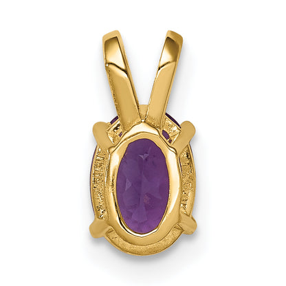 14K Yellow Gold 7x5mm Oval Amethyst pendant