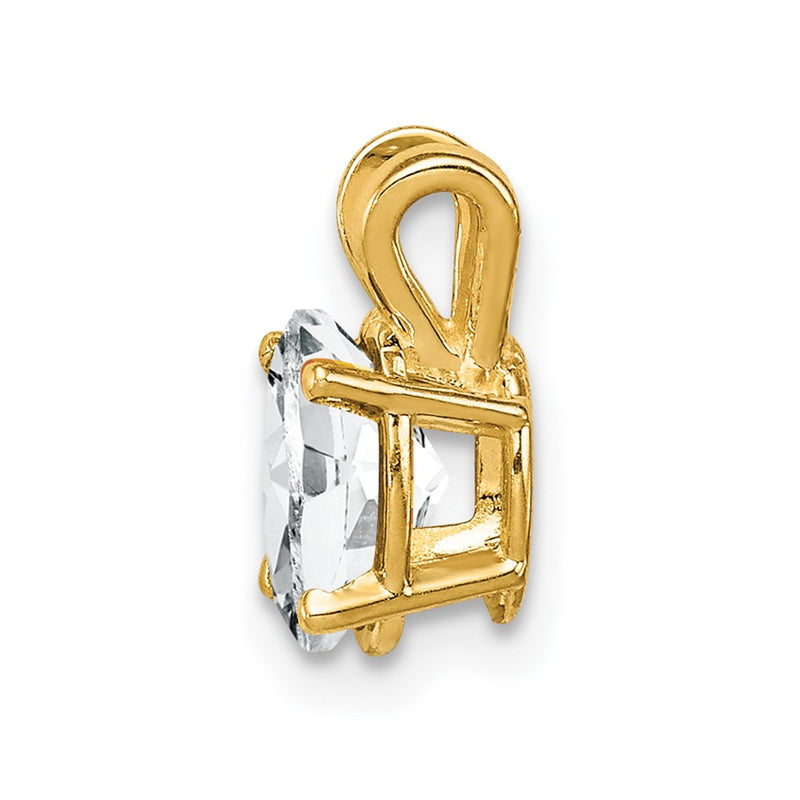 14K Yellow Gold 7X5mm Oval Cubic Zirconia Pendant