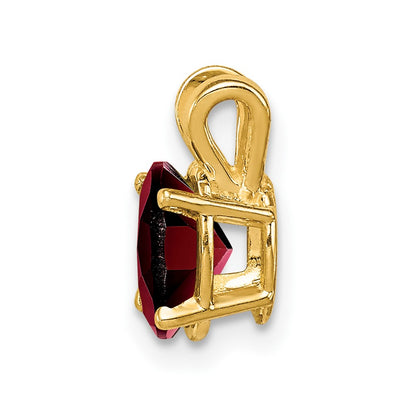 14K Yellow Gold 7x5mm Oval Garnet Checker pendant
