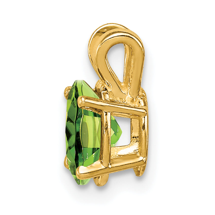 14K Yellow Gold 7x5mm Oval Peridot Checker pendant