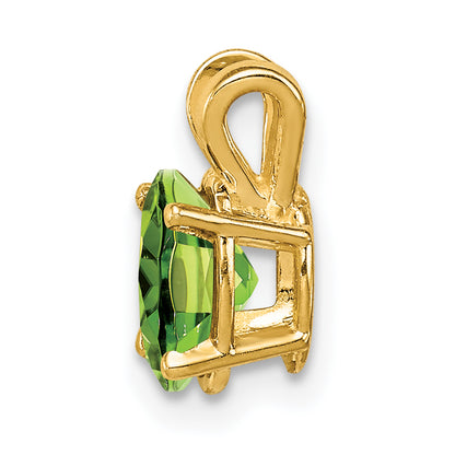 14K Yellow Gold 7x5mm Oval Peridot Checker pendant