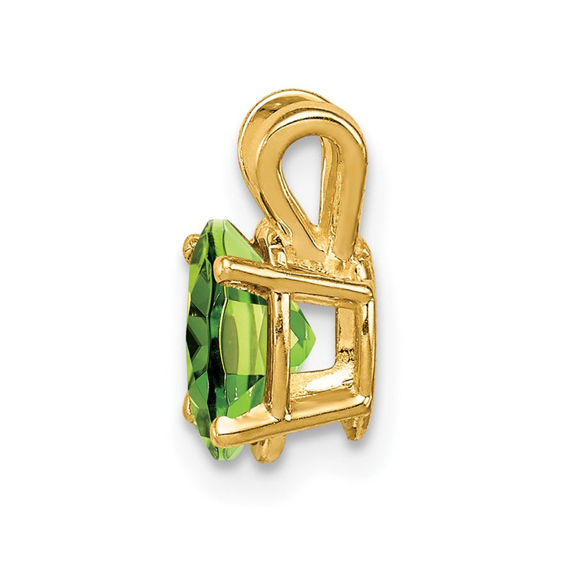 14K Yellow Gold 7x5mm Oval Peridot Checker pendant