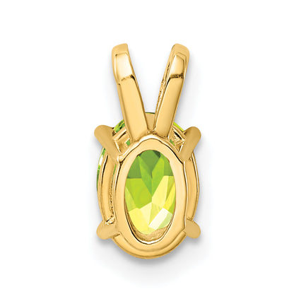 14K Yellow Gold 7x5mm Oval Peridot Checker pendant