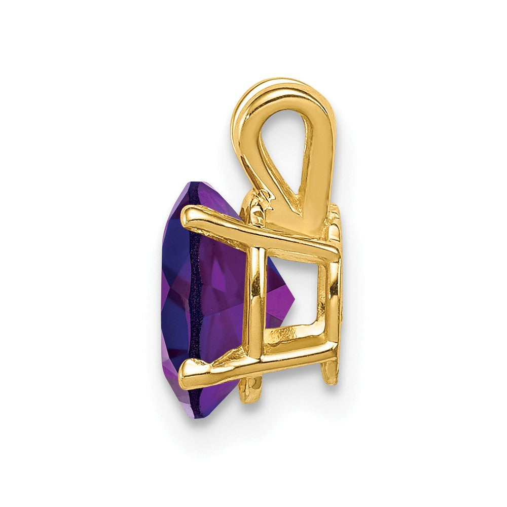 14K Yellow Gold 8x6mm Oval Amethyst pendant