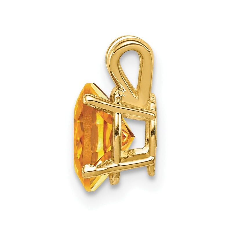 14K Yellow Gold 8x6mm Oval Citrine pendant