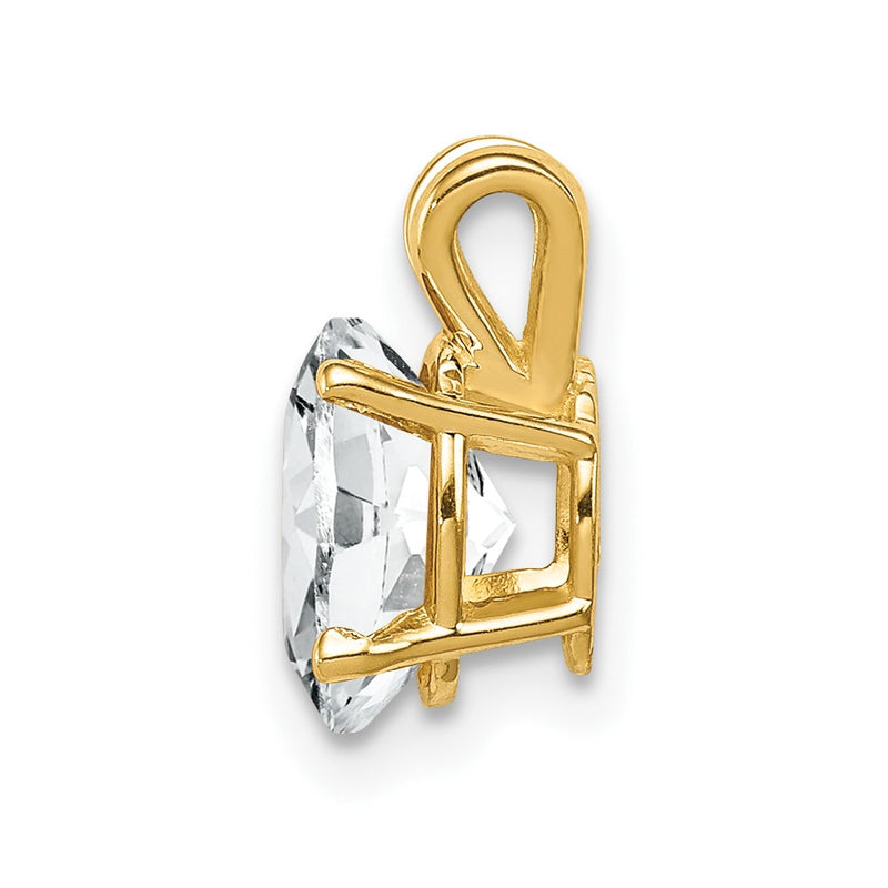 14K Yellow Gold 8X6mm Oval Cubic Zirconia Pendant