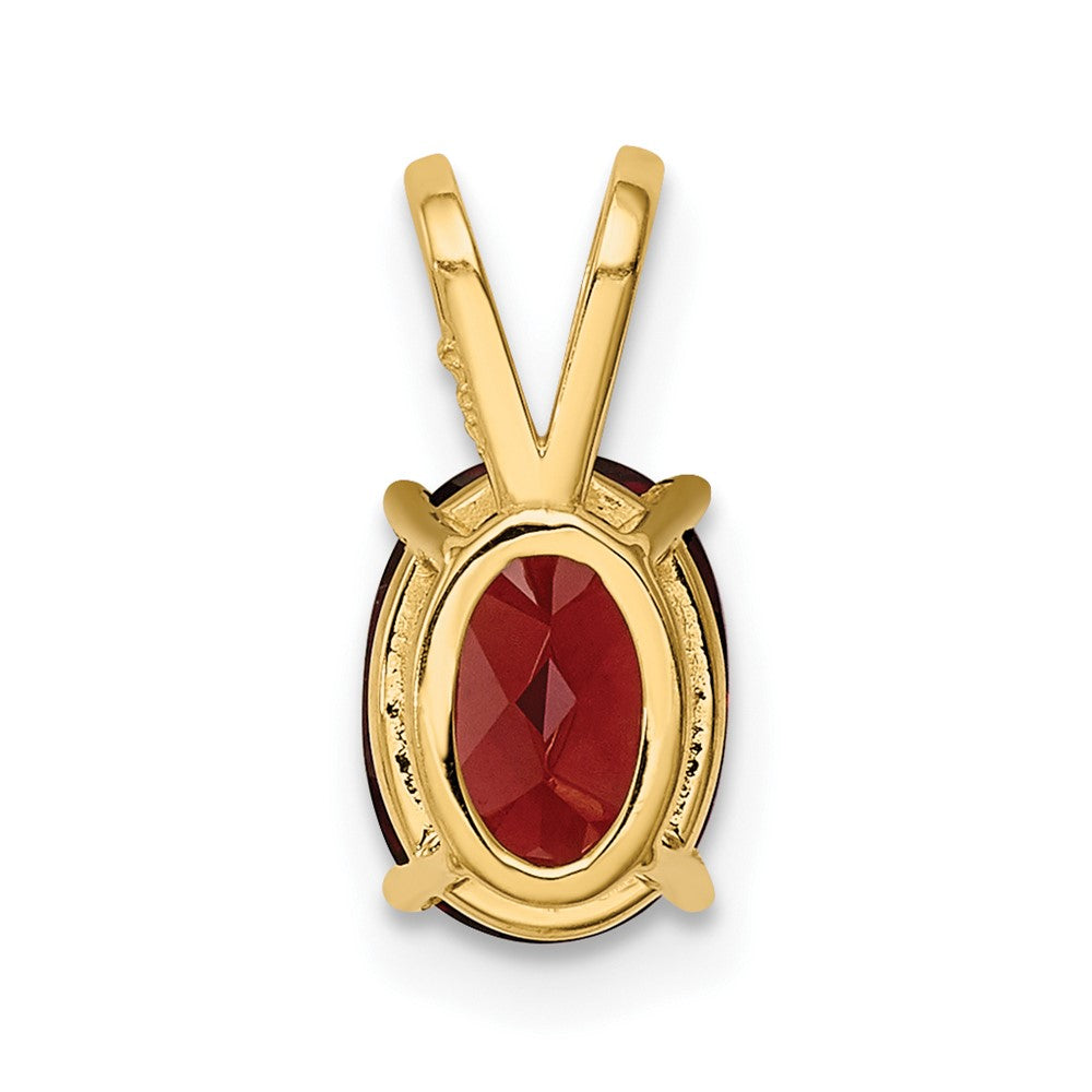 14K Yellow Gold 8x6mm Oval Garnet pendant