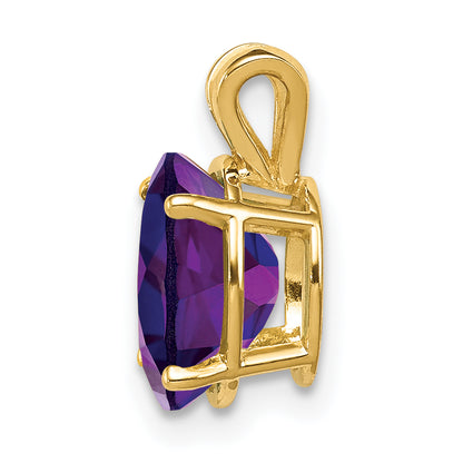 14K Yellow Gold 9x7mm Oval Amethyst pendant