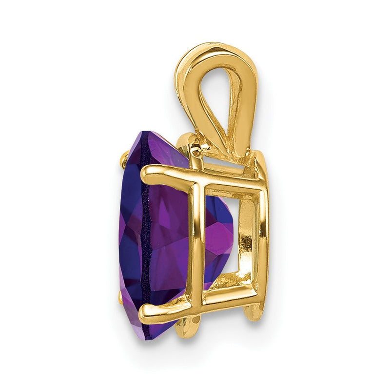 14K Yellow Gold 9x7mm Oval Amethyst pendant