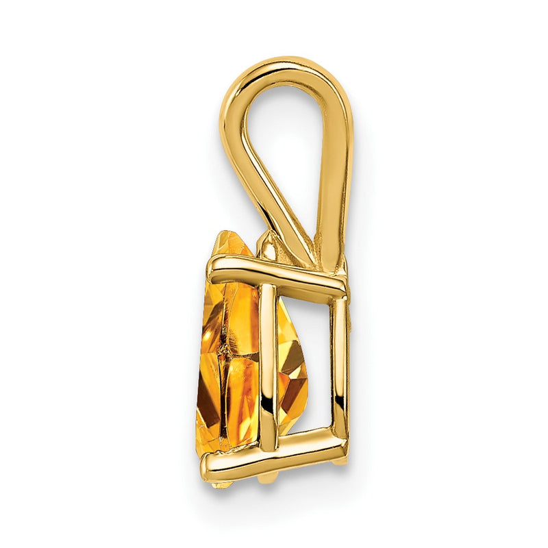 14K Yellow Gold 8x5mm Pear Citrine pendant