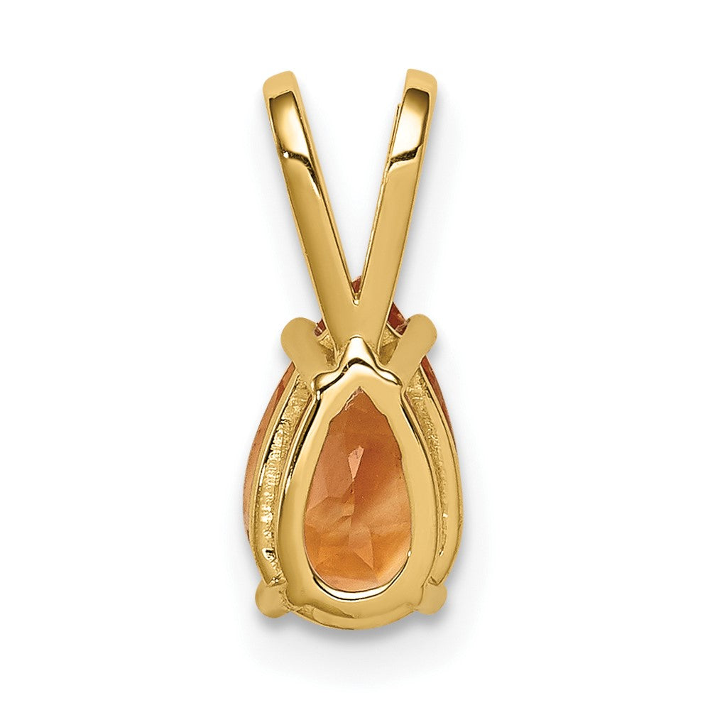14K Yellow Gold 8x5mm Pear Citrine pendant