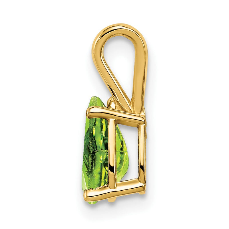 14K Yellow Gold 8x5mm Pear Peridot pendant