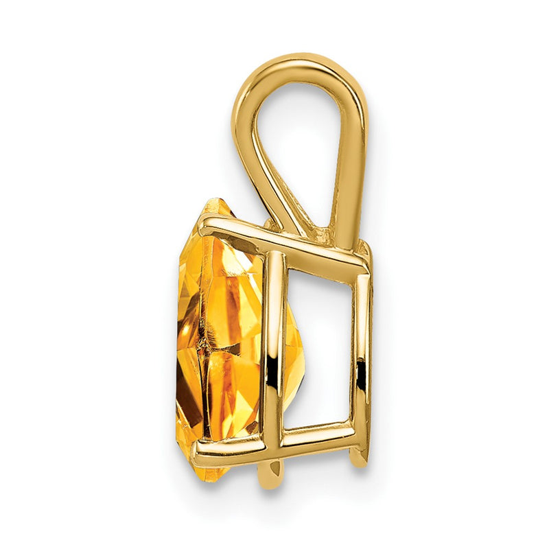 14K Yellow Gold 9x6mm Pear Citrine pendant
