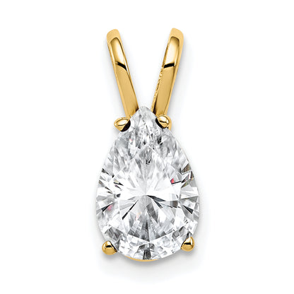14K Yellow Gold 9X6mm Pear Cubic Zirconia Pendant