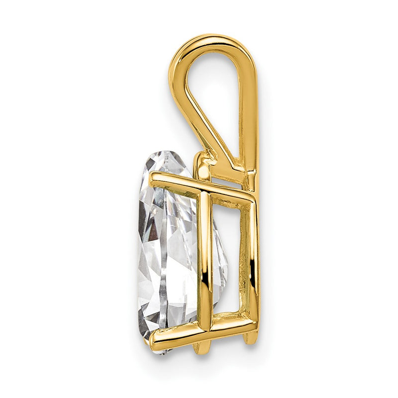 14K Yellow Gold 10X7mm Pear Cubic Zirconia Pendant