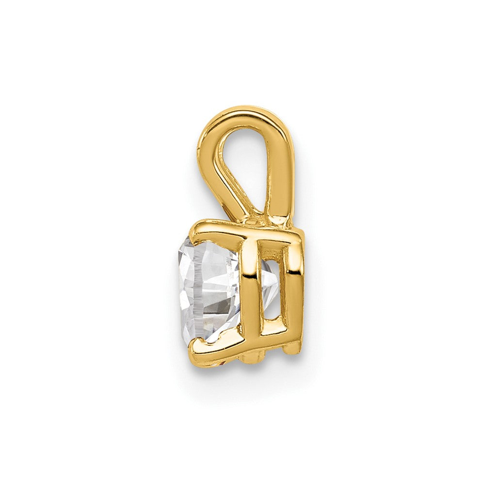 14K Yellow Gold 5mm Heart Cubic Zirconia Pendant