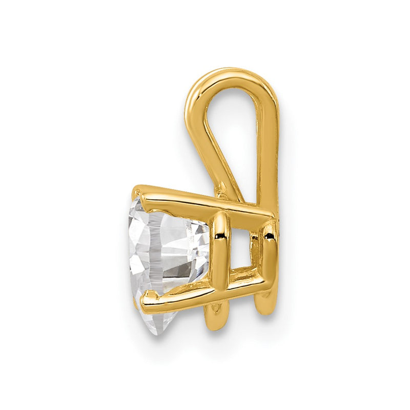 14K Yellow Gold 6mm Heart Cubic Zirconia Pendant