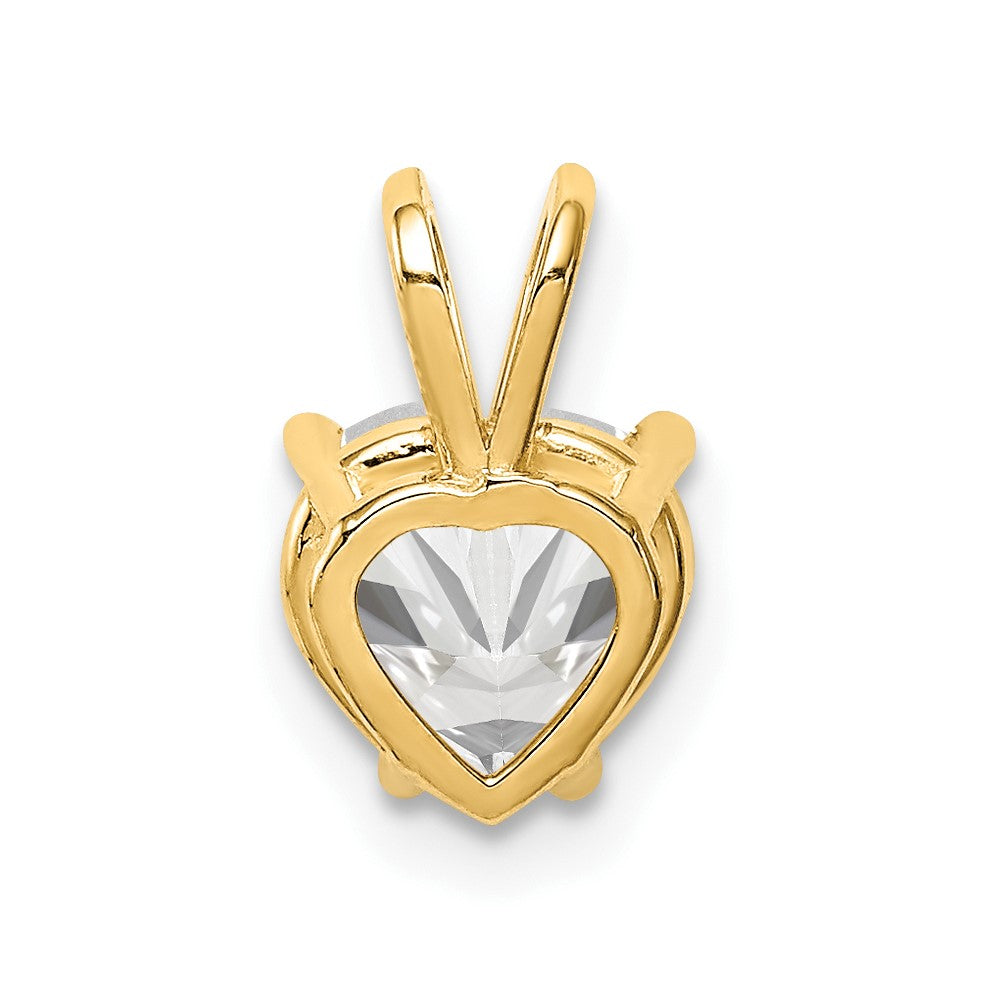 14k Yellow Gold 14k 7mm Heart Cubic Zirconia pendant