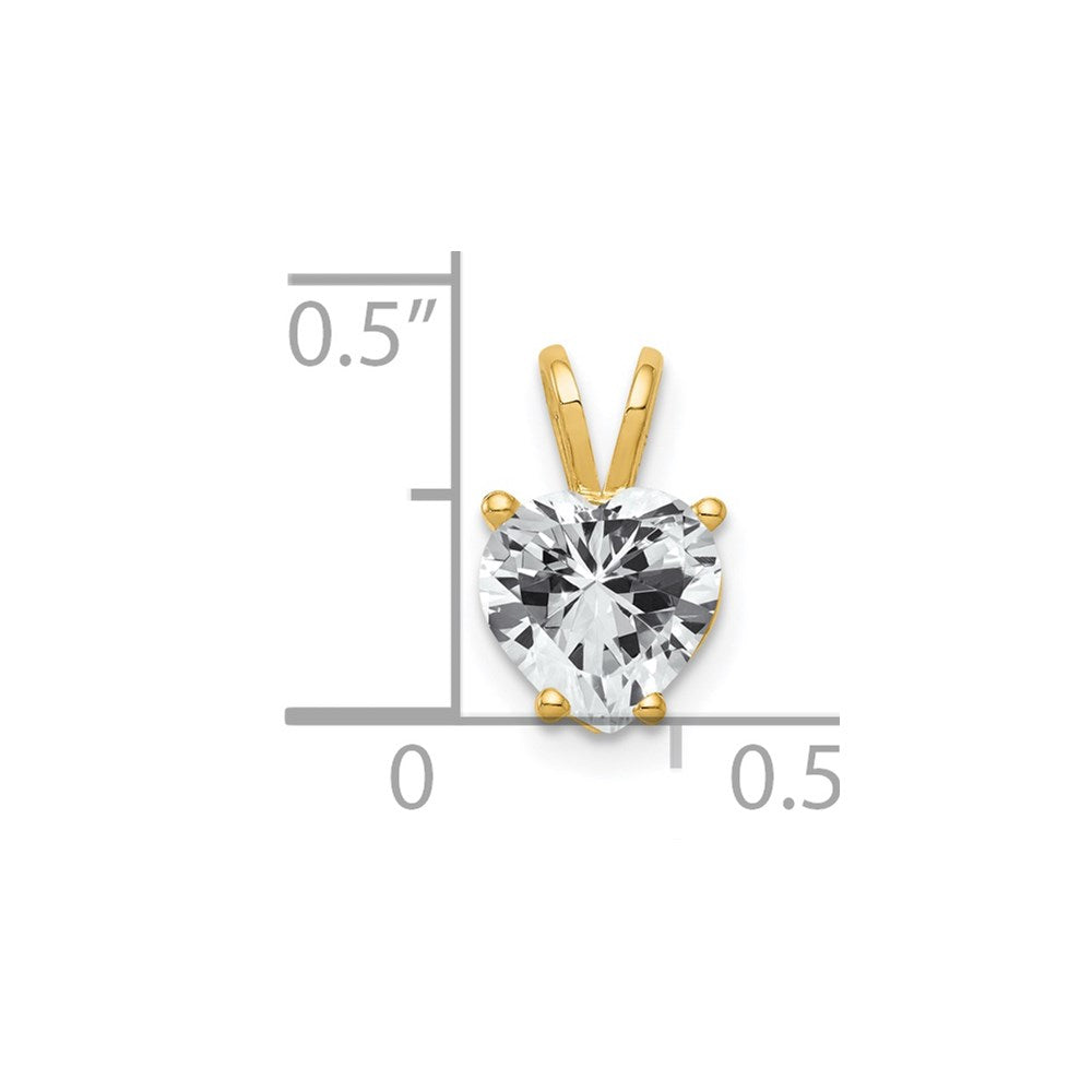 14k Yellow Gold 14k 7mm Heart Cubic Zirconia pendant