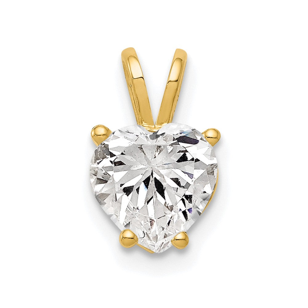 14k Yellow Gold 14k 7mm Heart Cubic Zirconia pendant