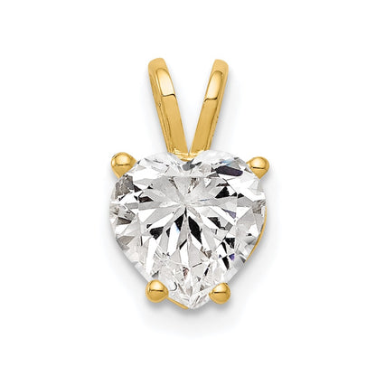 14k Yellow Gold 14k 7mm Heart Cubic Zirconia pendant