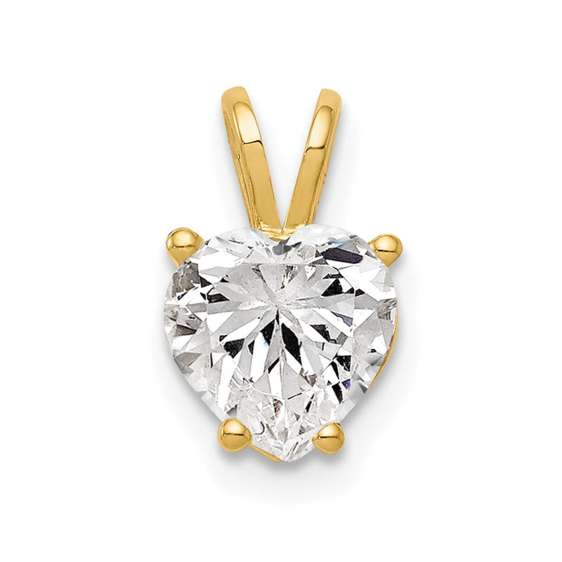 14k Yellow Gold 14k 7mm Heart Cubic Zirconia pendant