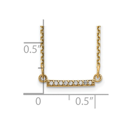14K Yellow Gold Real Diamond Tiny Bar Necklace