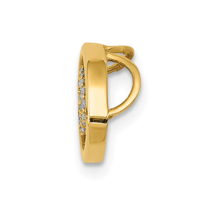 14ky 1/10ct. Diamond Halo Evil Eye Chain Slide