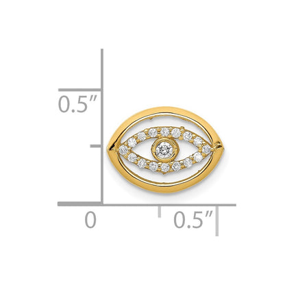14ky 1/10ct. Diamond Halo Evil Eye Chain Slide