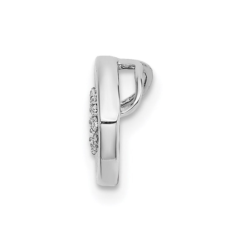 14k White Gold 1/10ct. Diamond Halo Evil Eye Chain Slide