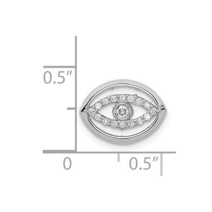 14k White Gold 1/10ct. Diamond Halo Evil Eye Chain Slide