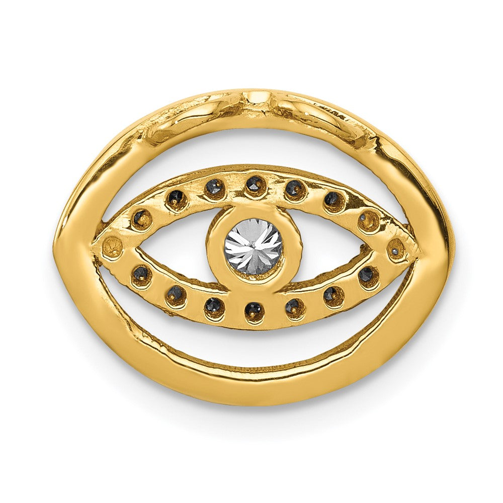 14ky Medium Diamond Gold Halo Evil Eye Pendant