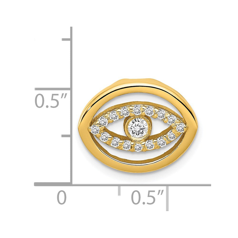 14ky Medium Diamond Gold Halo Evil Eye Pendant
