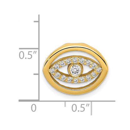 14ky Medium Diamond Gold Halo Evil Eye Pendant