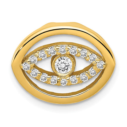 14ky Medium Diamond Gold Halo Evil Eye Pendant