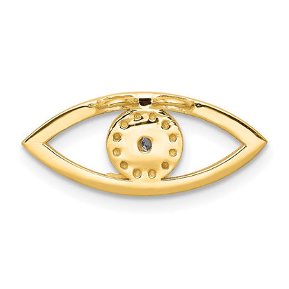 14ky 1/8ct. Diamond Evil Eye Chain Slide